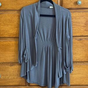 3/4 Sleeve Gray knit cardigan Large